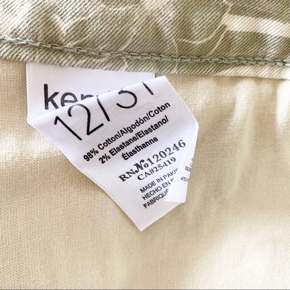 KENSIE Jean Shorts Light Sage Green Safari 12/31 NEW NWT - Picture 8 of 10